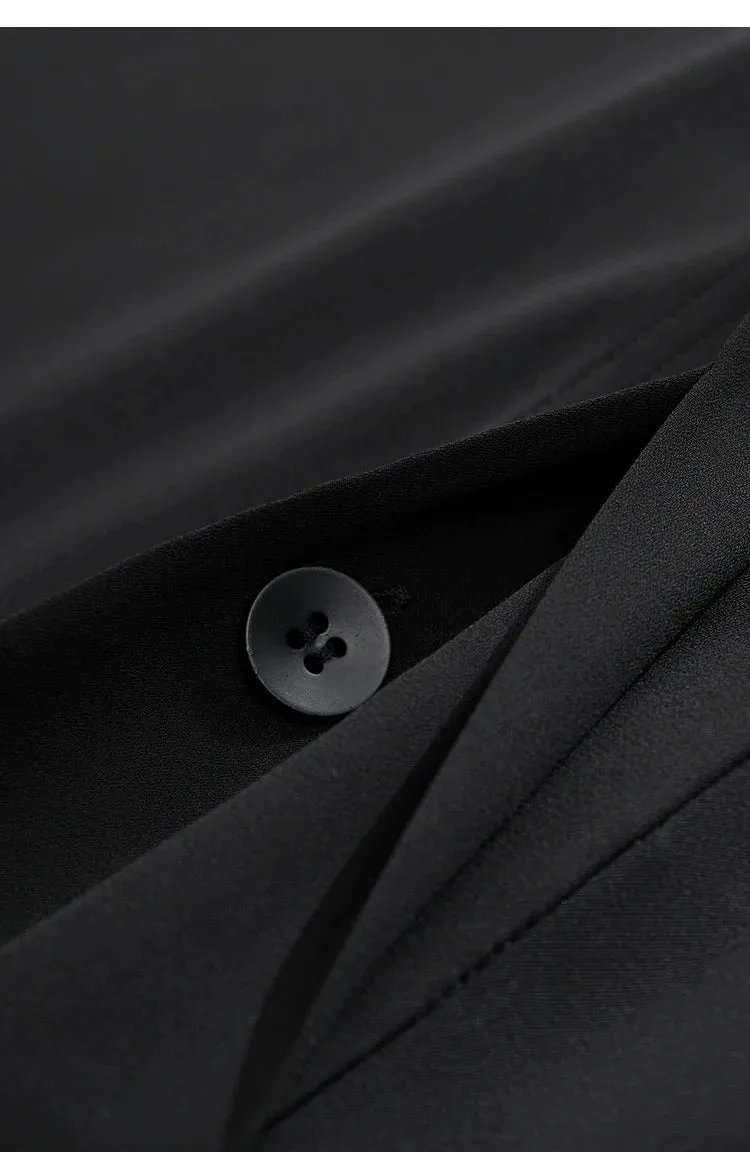 Casual Black Belted Minimalist Dress